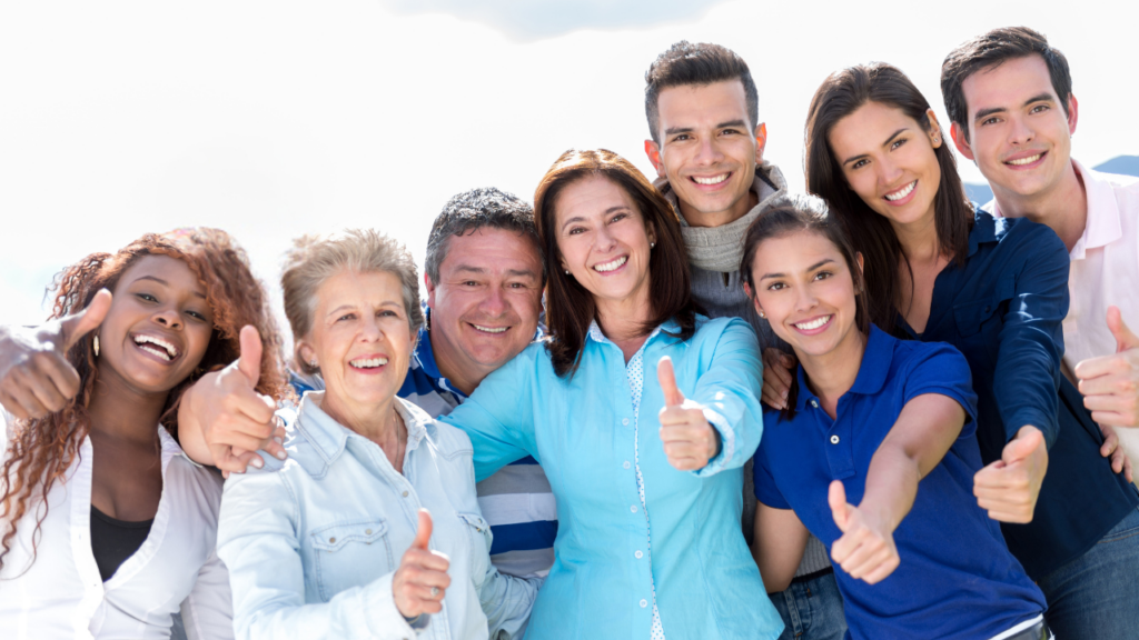 Rauchergruppe im Freien als sozialer Treffpunkt